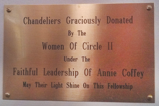 Circle II plaque at Waterbury Congregational Church