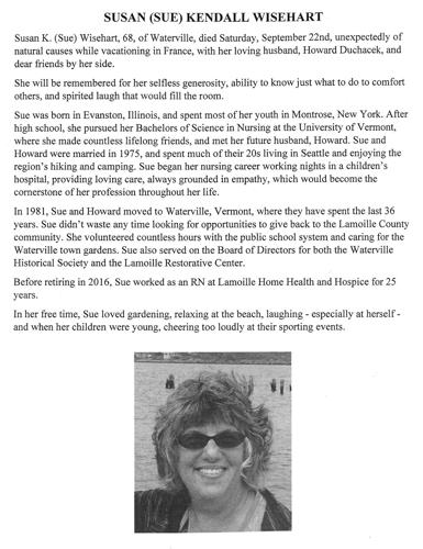 Waterville dedication: Sue Wisehart