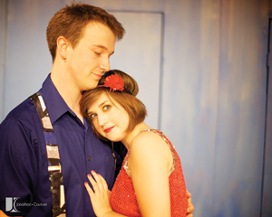 Thoroughly Modern Millie cozies up with her pal Jimmy in a Stowe Theatre Guild show.