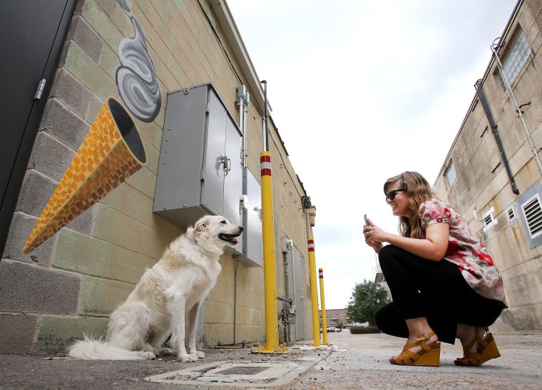 Ice cream cones on downtown Waco walls for smiles only