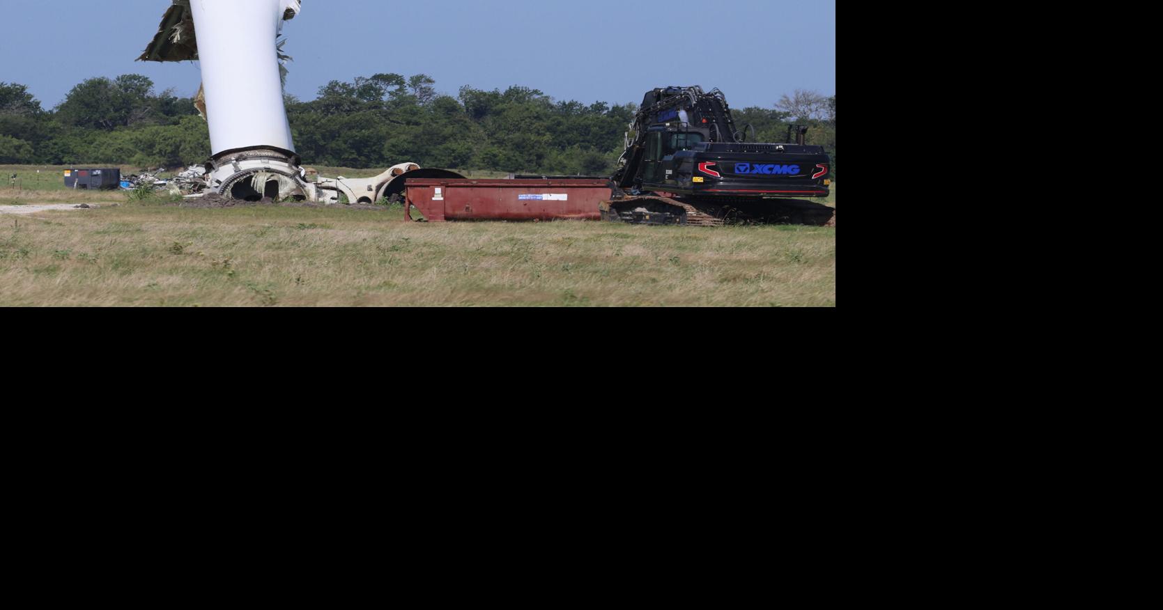 Wind turbines still tumbling near Mart as replacement project continues