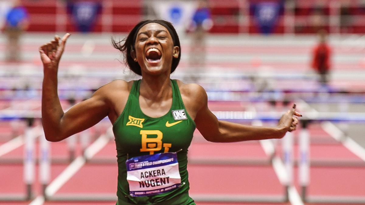 Arriving right on time — Baylor's Nugent blazing to records, titles as freshman