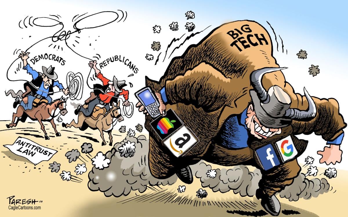 Antitrust cartoon - Big Tech