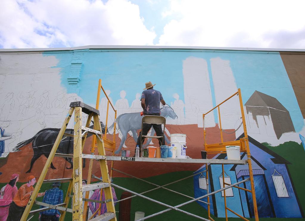Scenes From South Waco History Filling 300 Foot Mural Business