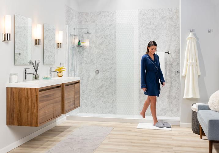 Elite Glacier Ice Hex Deco Wall Glass Part Shower.JPG