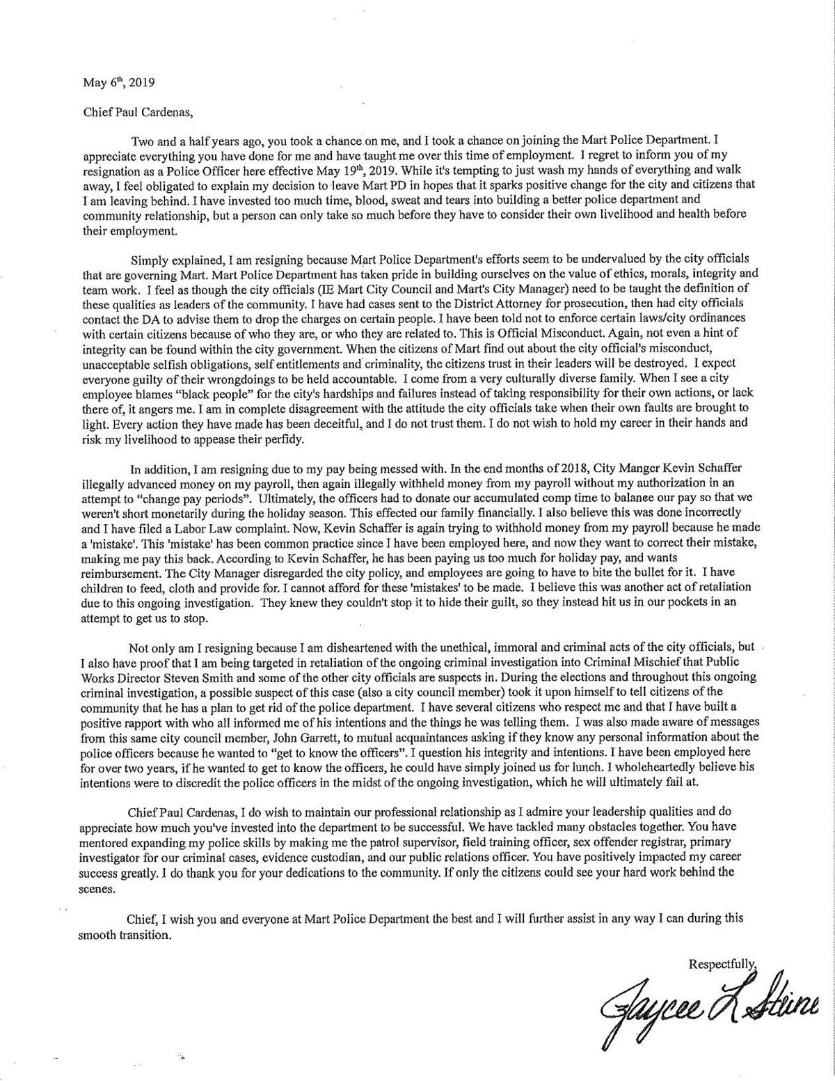 Police Letter Of Resignation - Sample Resignation Letter Police Letter Of Resignation - Sample Resignation Letter