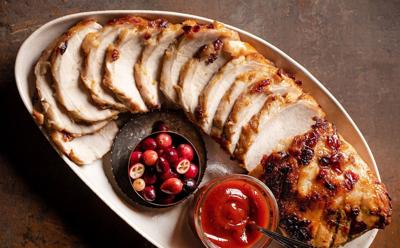 Cranberry-crusted pork loin