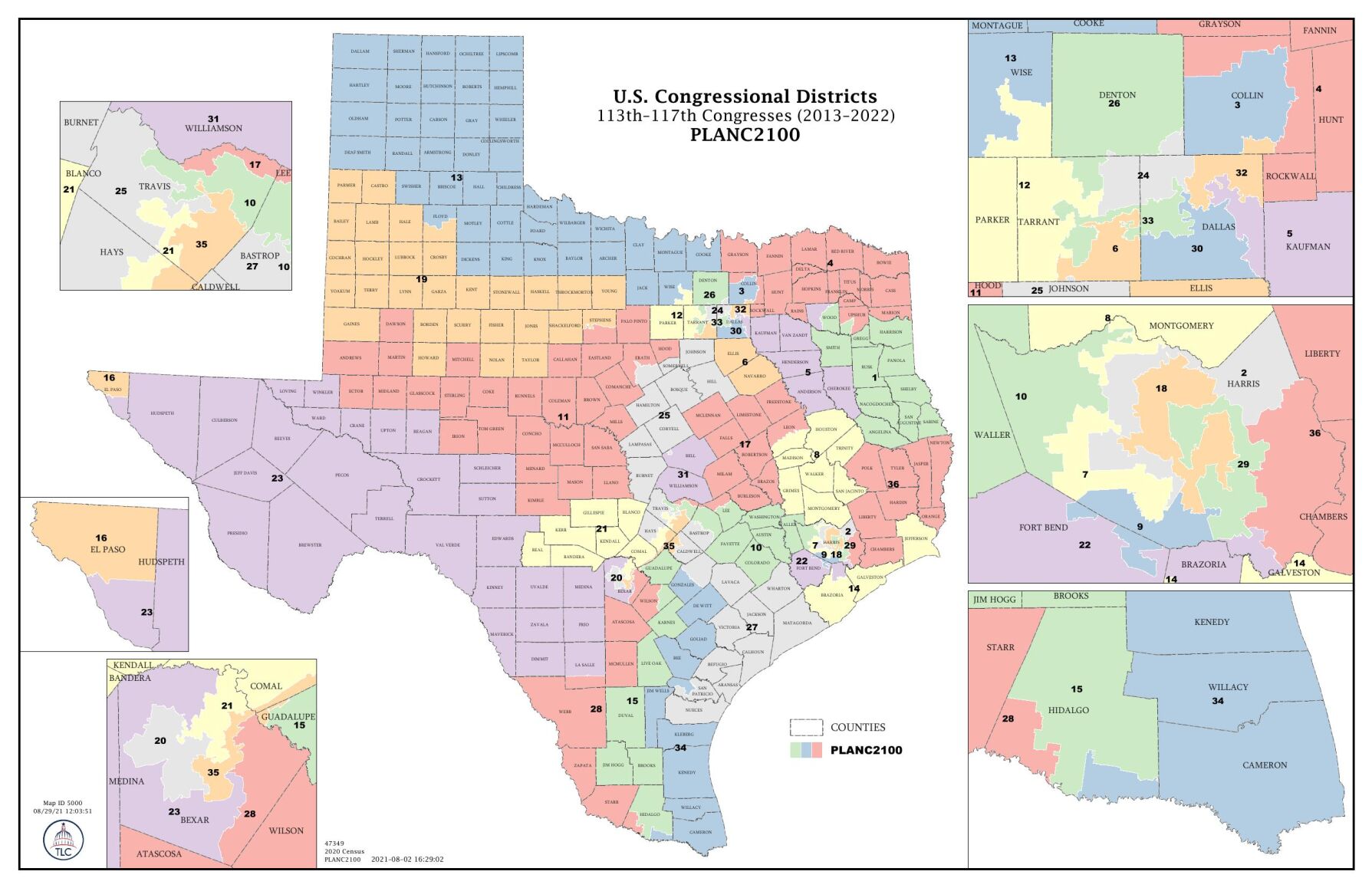 PDF: Map Of Current Texas Congressional Districts (2013-2022)