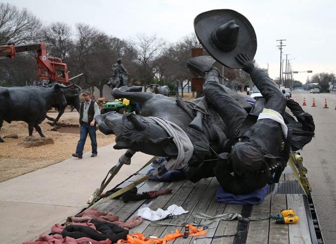Vaquero statue installed amid longhorn cattle at Waco’s Suspension Bridge