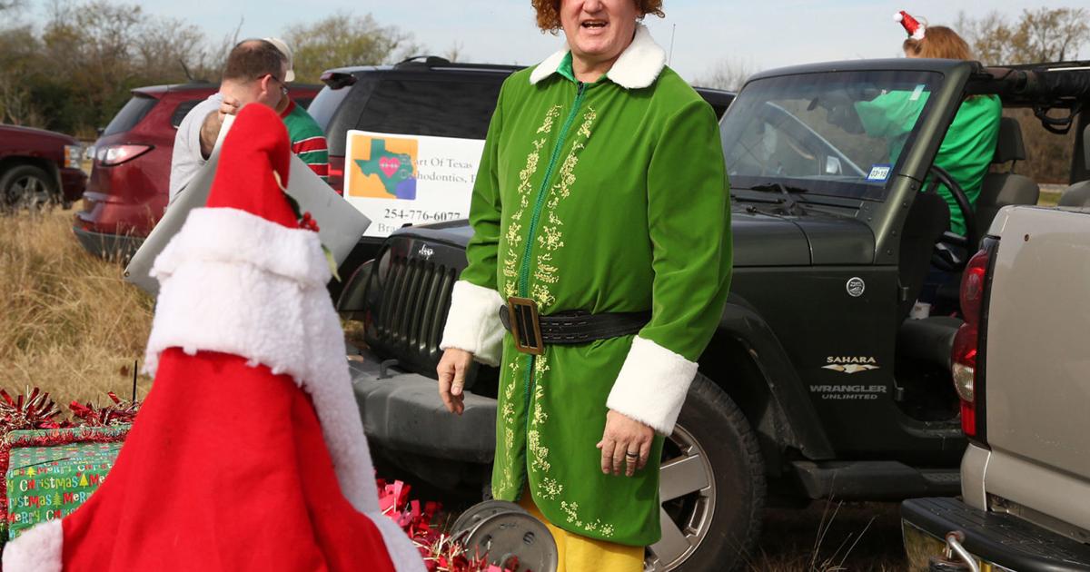 Elf on a parade float