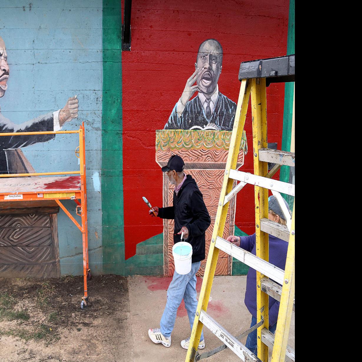 Waco Native Artist Returns To Restore Mlk Mural On Brazos Bridge