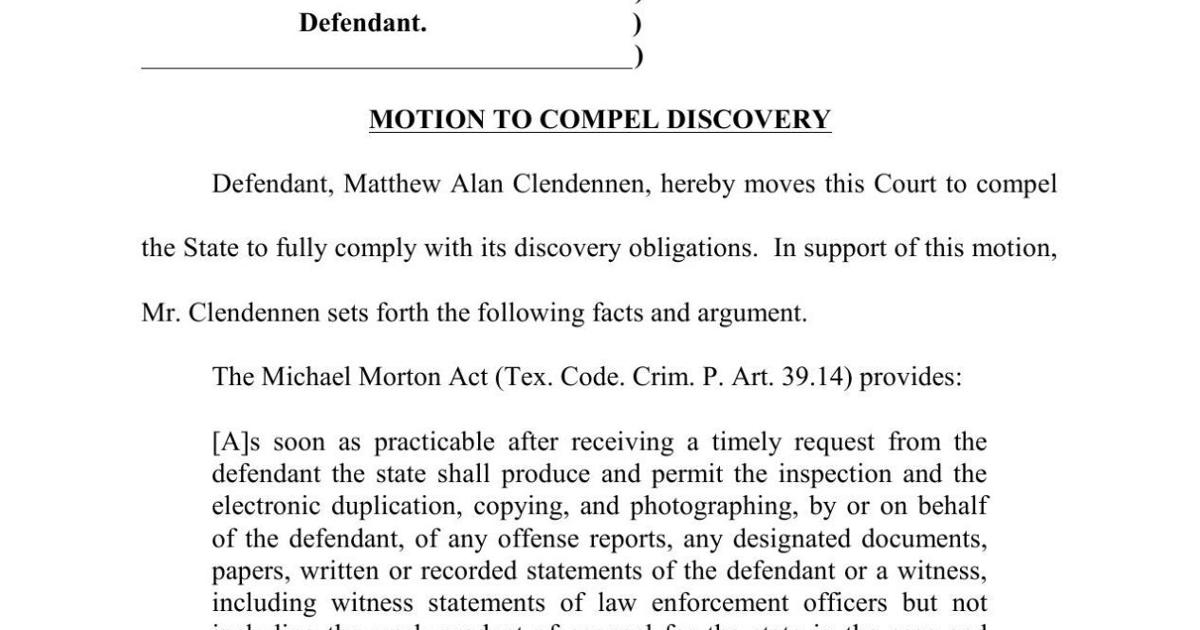 Motion To Compel Discovery