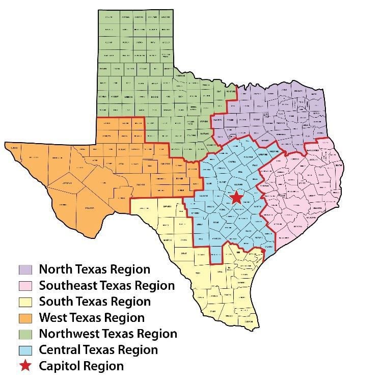 South And Central Texas Counties