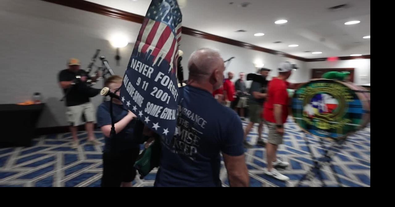 Photos, video - Pipe & drum first responders at Waco clinic