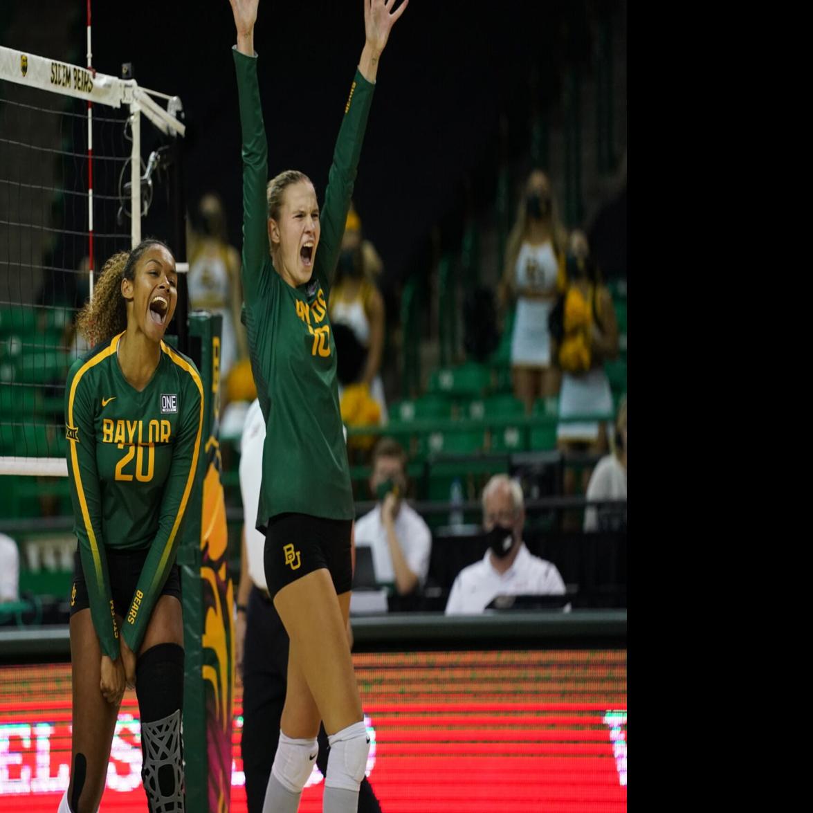 Baylor Volleyball Rings Up Another Win Celebrates Last Year S Big 12 Title Baylor Wacotrib Com