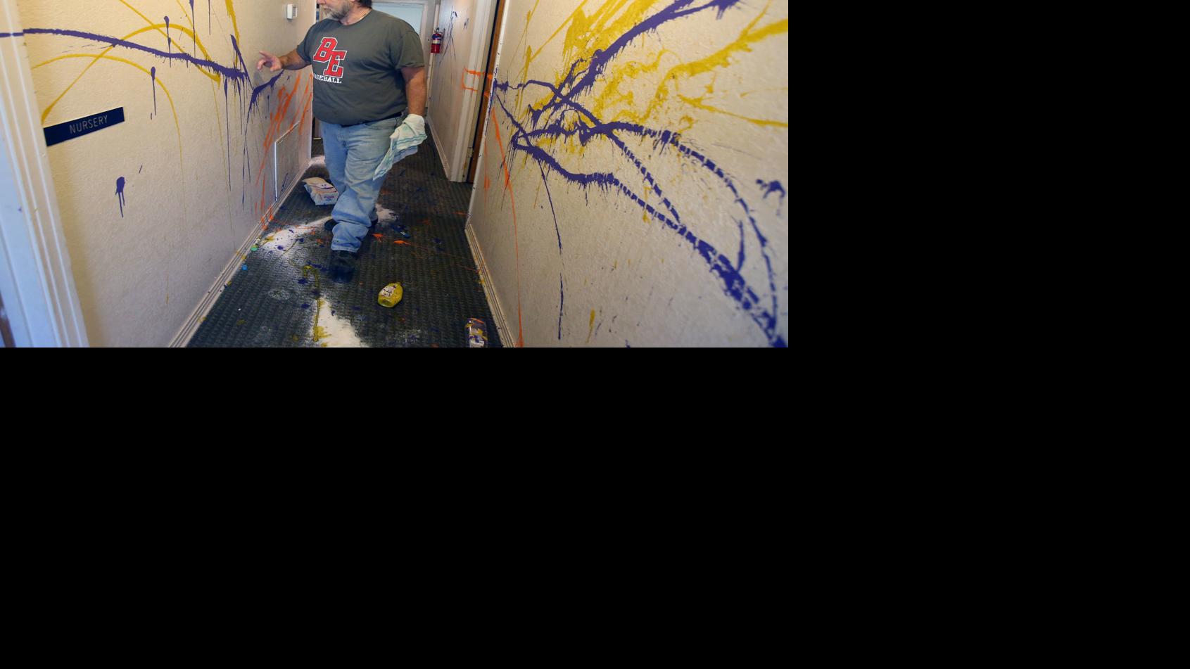 Moody Church Cleans Up After Vandals Deface Historic Building
