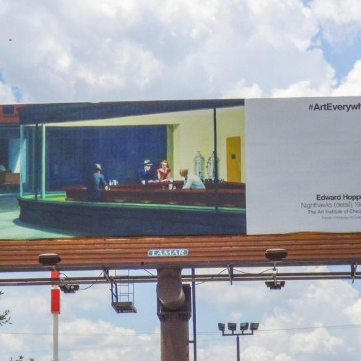 Arts Nighthawks Painting On Waco Billboard A Sight To Behold