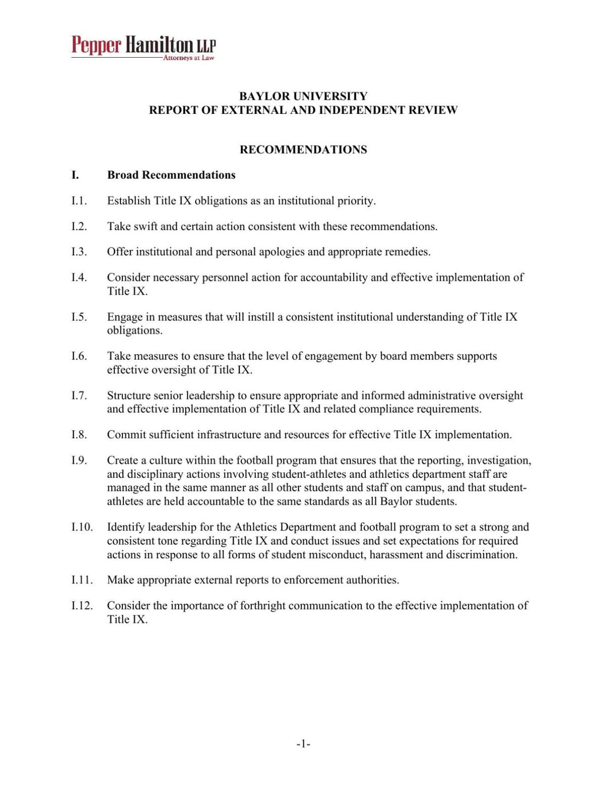 Pepper Hamilton for Baylor