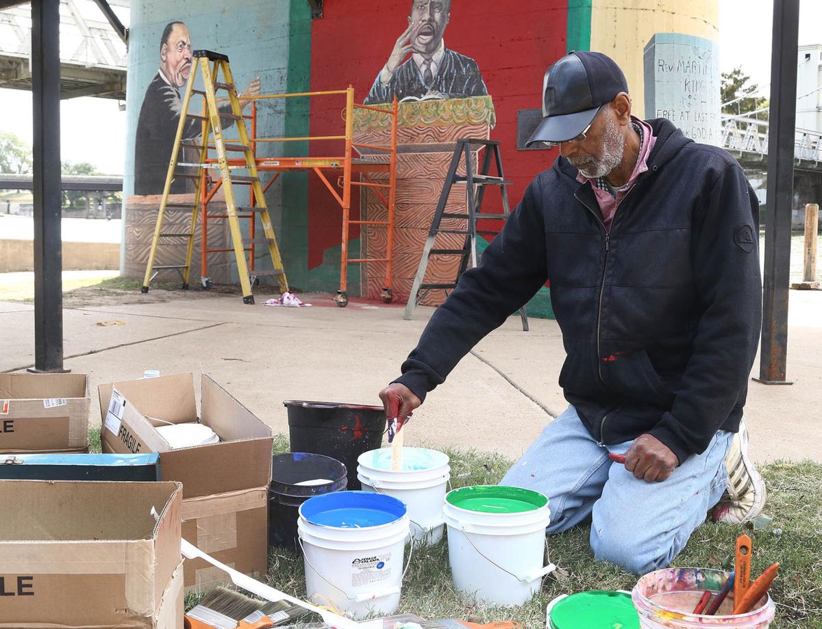 Waco Native Artist Returns To Restore Mlk Mural On Brazos Bridge