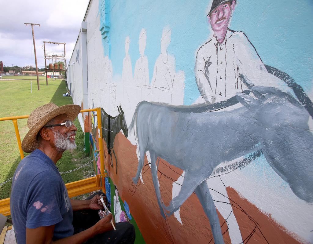 Scenes From South Waco History Filling 300 Foot Mural Business