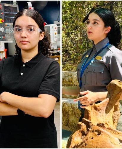 TSTC student connecting metalwork and prehistoric history
