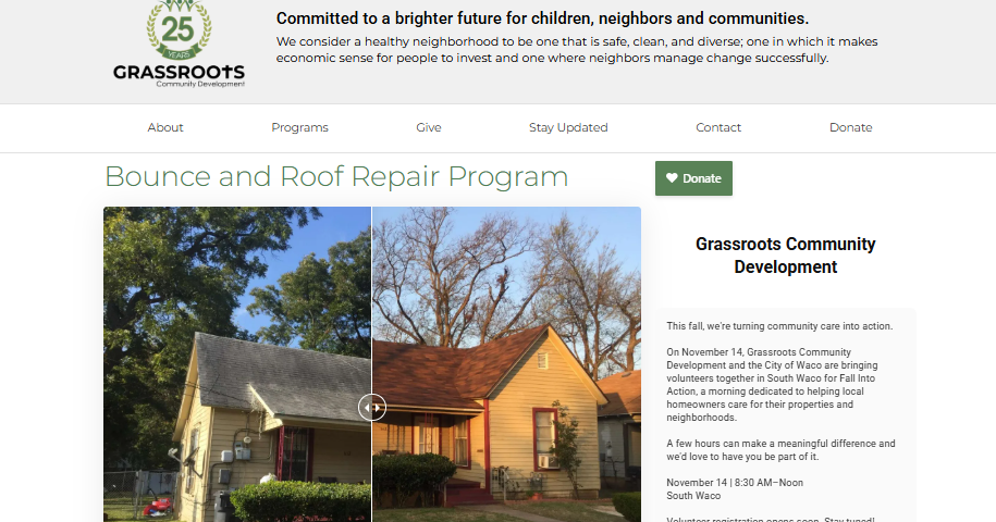 Grassroots Waco looking for leaky roofs to repair