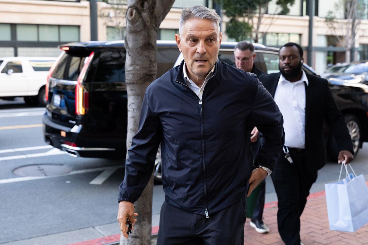 CEO of TKO Group Holdings, Inc. Ariel Emanuel arrives to court at the Ronald V. Dellums Federal Building on April 29, 2026, in Oakland, California.