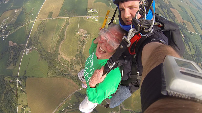 Mead woman checks off jump from airplane