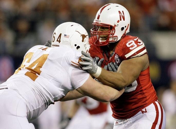 Dec 5, 2009; Arlington, TX, USA; Nebraska Cornhuskers defensive tackle Ndamukong Suh (93) in action against the Texas Longhorns in the fourth quarter of the 2009 Big 12 championship game at Cowboys Stadium. Texas defeated Nebraska 13-12. Mandatory Credi...