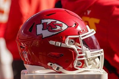 Nov 23, 2025; Kansas City, Missouri, USA; A general view of a Kansas City Chiefs helmet during the game against the Indianapolis Colts at GEHA Field at Arrowhead Stadium. Mandatory Credit: Denny Medley-Imagn Images