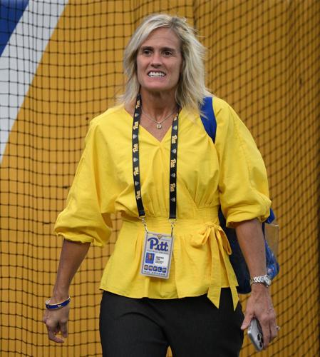 Pittsburgh Panthers athletic director Heather Lyke walks the field before the game against the Cincinnati Bearcats at Acrisure Stadium on Sept. 9, 2023, in Pittsburgh.