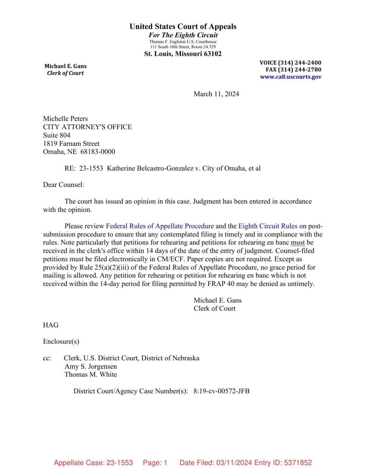 8th Circuit opinion