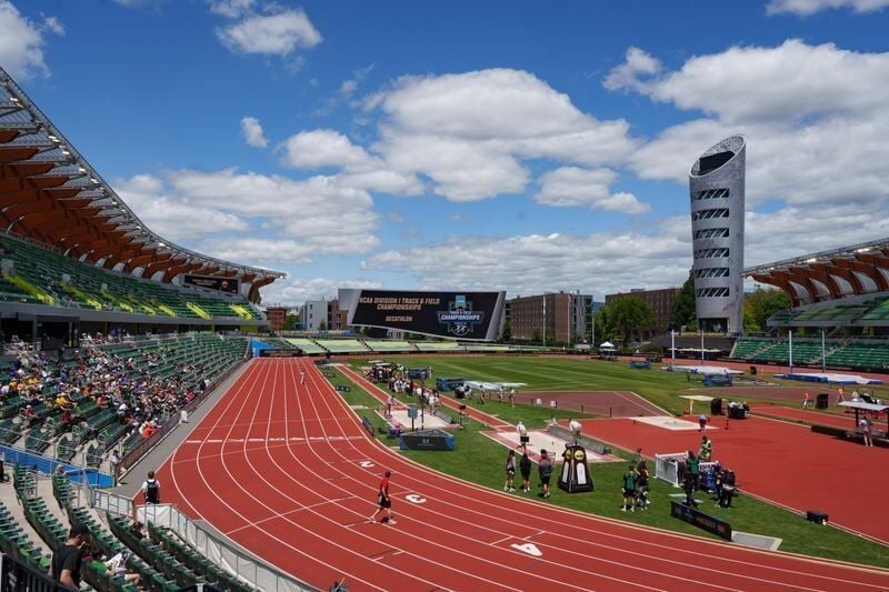The stage is set during the NCAA Track and Field Championships on June 10, 2026, at Hayward Field in Eugene, Oregon.