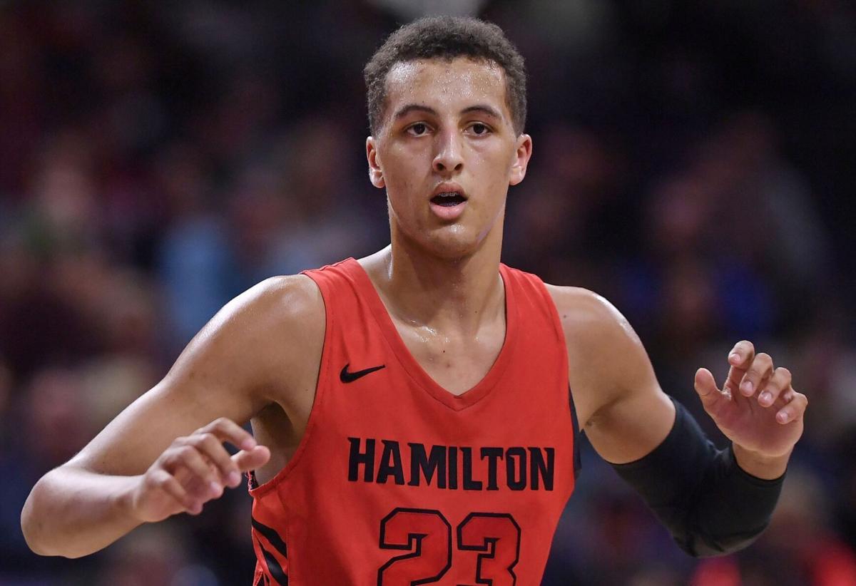 Small forward Patrick Baldwin Jr. of Sussex Hamilton looks for the ball during a game against Evanston on Feb. 8, 2020, at Welsh- Ryan Arena in Evanston.