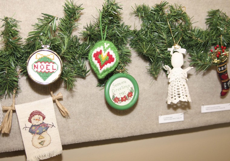Needlework exhibit on display at library