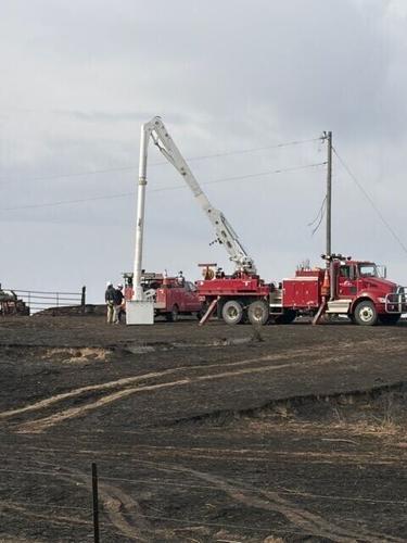 elm creek fire - p2 - repairing power lines