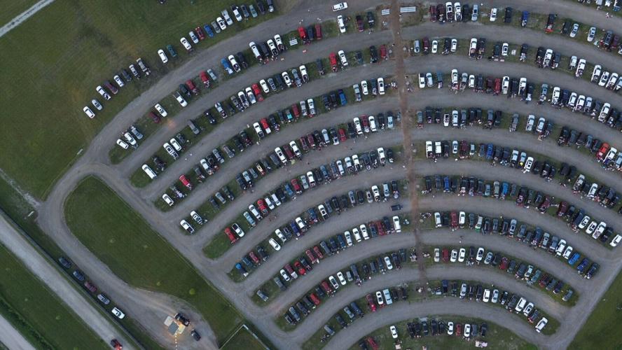 Quasar DriveIn Aerial Sellout Crowd