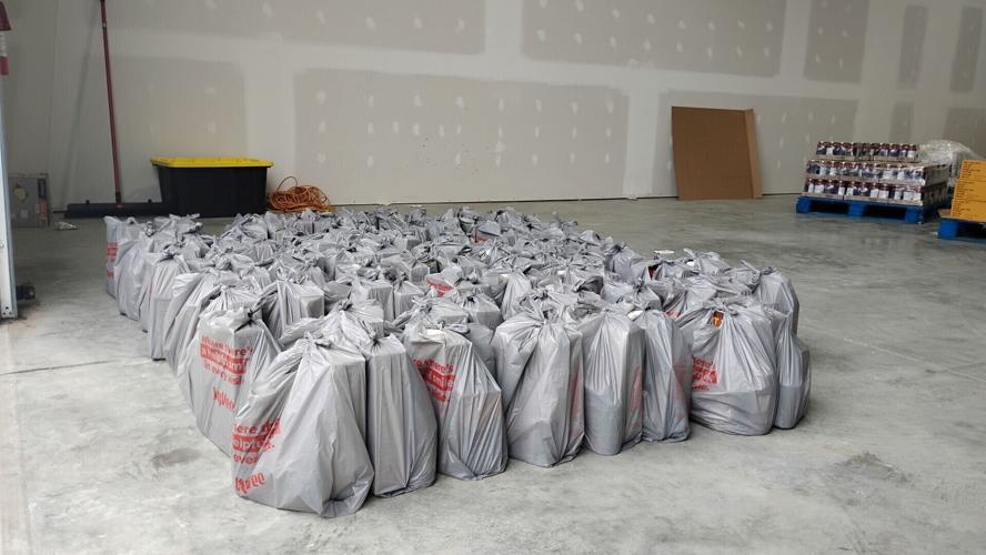 Food packages waiting for departure