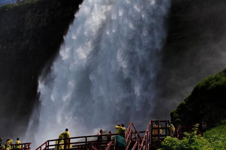 A view of Niagara Falls from the air, by boat and on foot