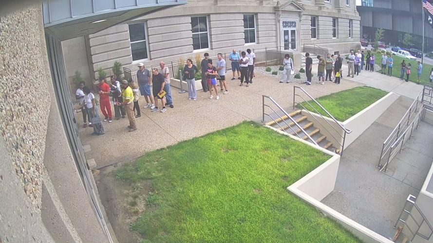 DMV line at Platte County Courthouse