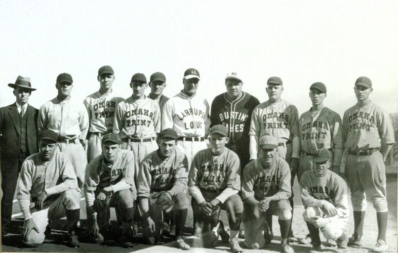 Babe Ruth and Lou Gehrig in uniform in Omaha 1927