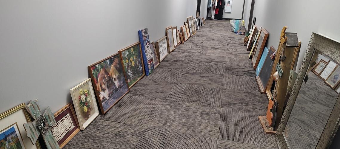 Hallway full of frames