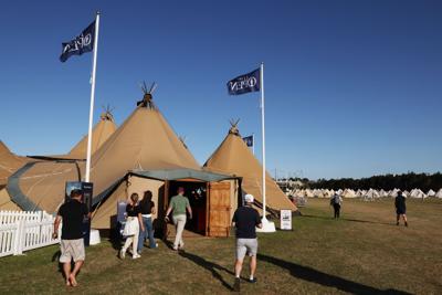 A general view of the FootJoy Camping Village at The 150th Open at St Andrews Old Course on Tuesday, July 12, 2022, in St Andrews, Scotland.