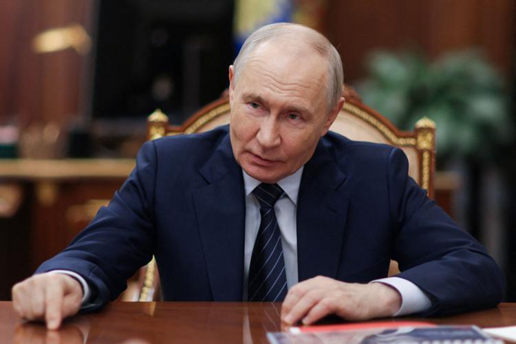 Russian President Vladimir Putin meets with Russian Railways (RZhD) CEO and Chairman of the Executive Board Oleg Belozerov in Moscow