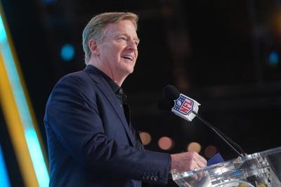 NFL commissioner Roger Goodell during the 2026 NFL Draft at Acrisure Stadium in Pittsburgh.