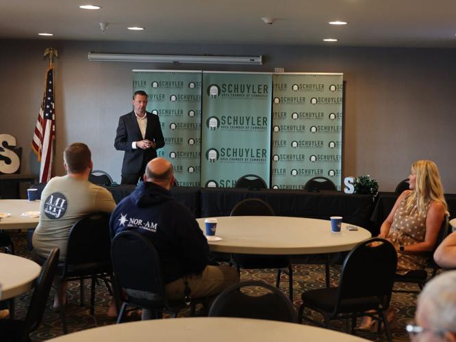Joseph Young speaking in Schuyler