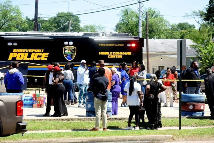 The community comes out to show support for the deadly shooting of 8 juveniles in the Cedar Grove neighborhood of Shreveport Sunday afternoon, April 19, 2025. .