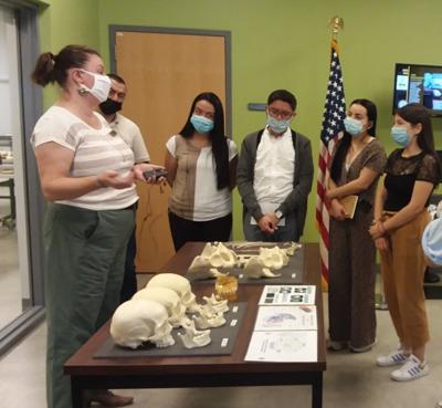 Carrie Brown and Colombian forensic anthropologists visit DPAA lab at Offutt