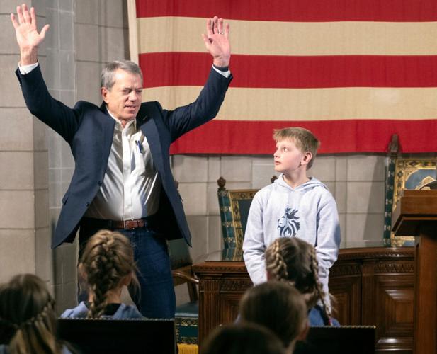 Jim Pillen office metal pig, 3.1