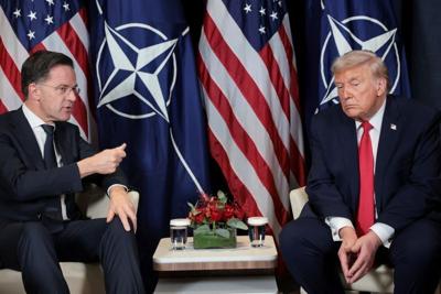 U.S. President Trump holds a bilateral meeting with NATO Secretary General Mark Rutte, at the World Economic Forum in Davos